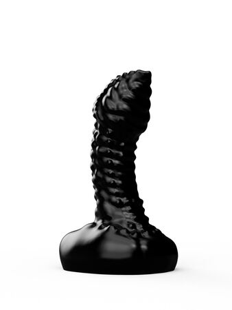 Чёрный анальный плаг с пупырышками для стимуляции простаты - 9,5 см.